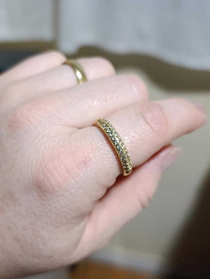 Anel ouro meia aliança 22