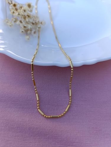 Colar ouro esferinha e canutilho
