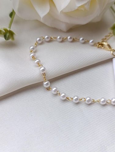 Pulseira ouro perolas