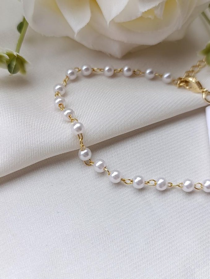 Pulseira ouro perolas