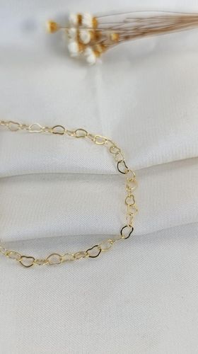 Pulseira ouro corrente coração g