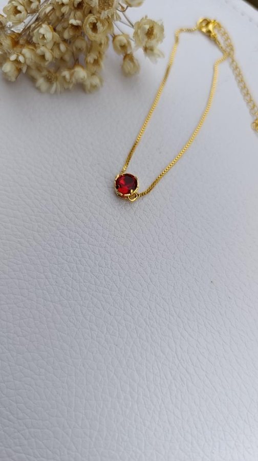 Pulseira ouro ponto de luz rubi