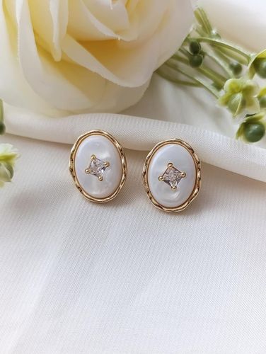 Brinco OURO MADRE PEROLA ZIRCONIA CENTRO