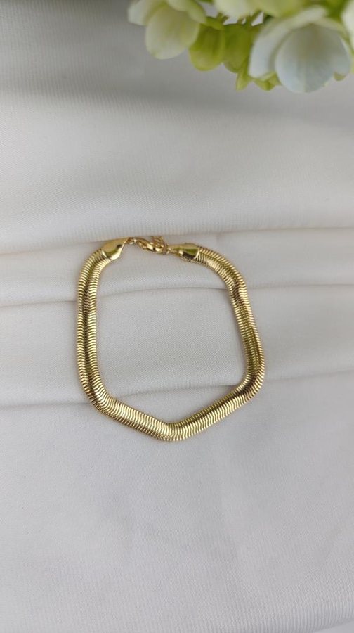 Pulseira ouro malha alemão fina