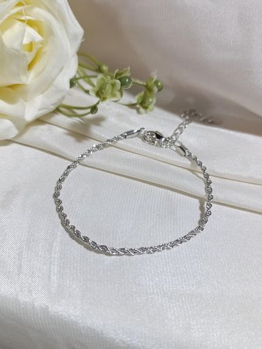 Pulseira rodio cordão baiano fino