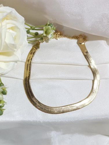 Colar ouro chocker fita larga