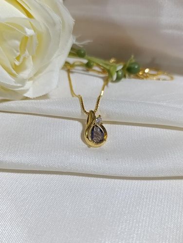 Colar ouro gota lilas