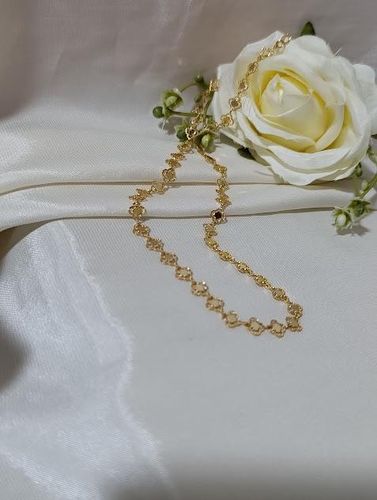 Colar chocker ouro trevos