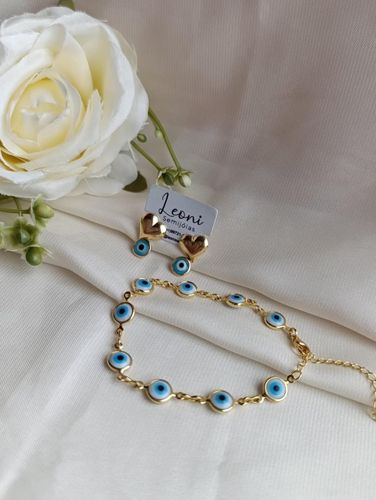 Pulseira ouro olho grego
