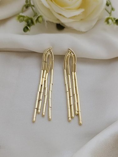 Brinco ouro luxo canutilho